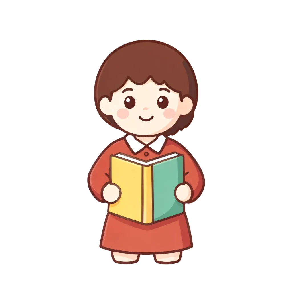 A Friendly Teacher Holding A Closed Blank Book 02 transparent PNG from the free Teacher Classroom Helpers pack