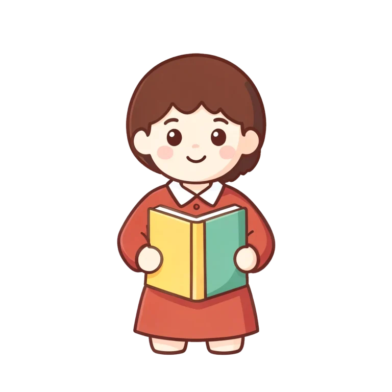 A Friendly Teacher Holding A Closed Blank Book 02 transparent PNG from the free Teacher Classroom Helpers pack
