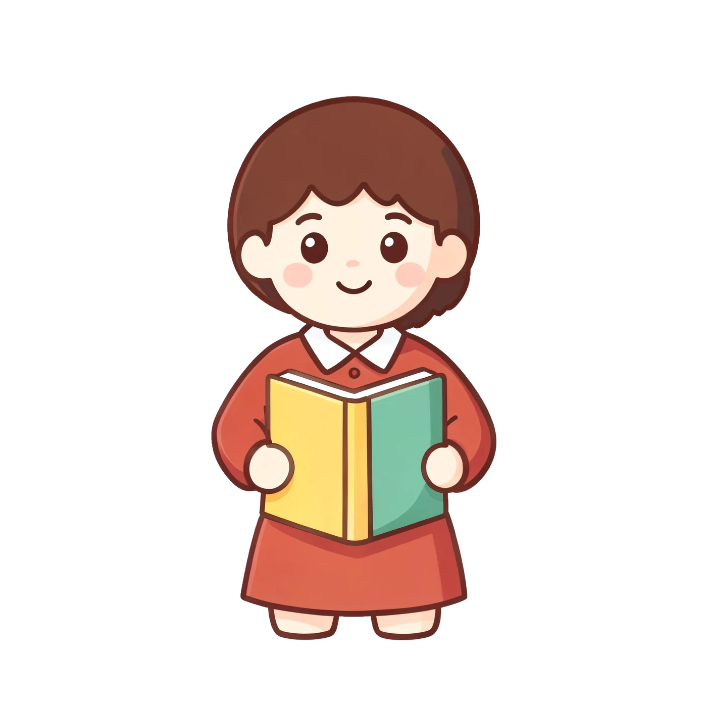A Friendly Teacher Holding A Closed Blank Book 02 transparent PNG from the free Teacher Classroom Helpers pack