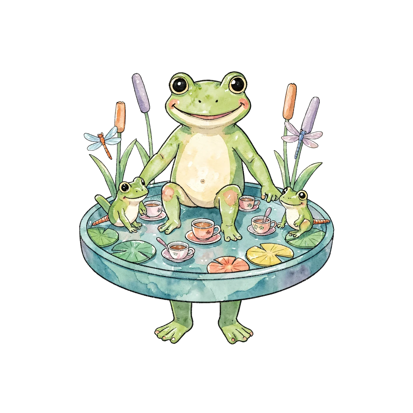 Un pequeño detalle decorativo Whimsical Frog Pond Tea Party en Original Storybook Frog Pond Tea Party With Friendly F 7E51916F2E21 PNG transparente del pack gratuito Whimsical Frog Pond Tea Party