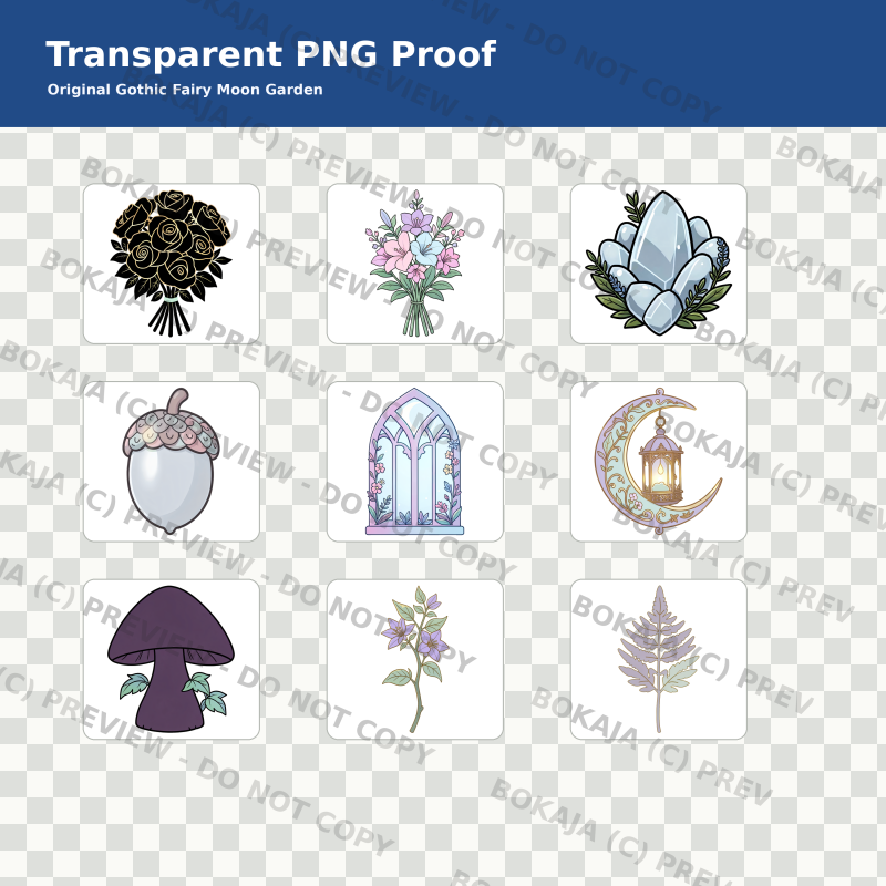 Gothic Fairy Moon Garden PNG Bundle — 120 Clipart Files image 4