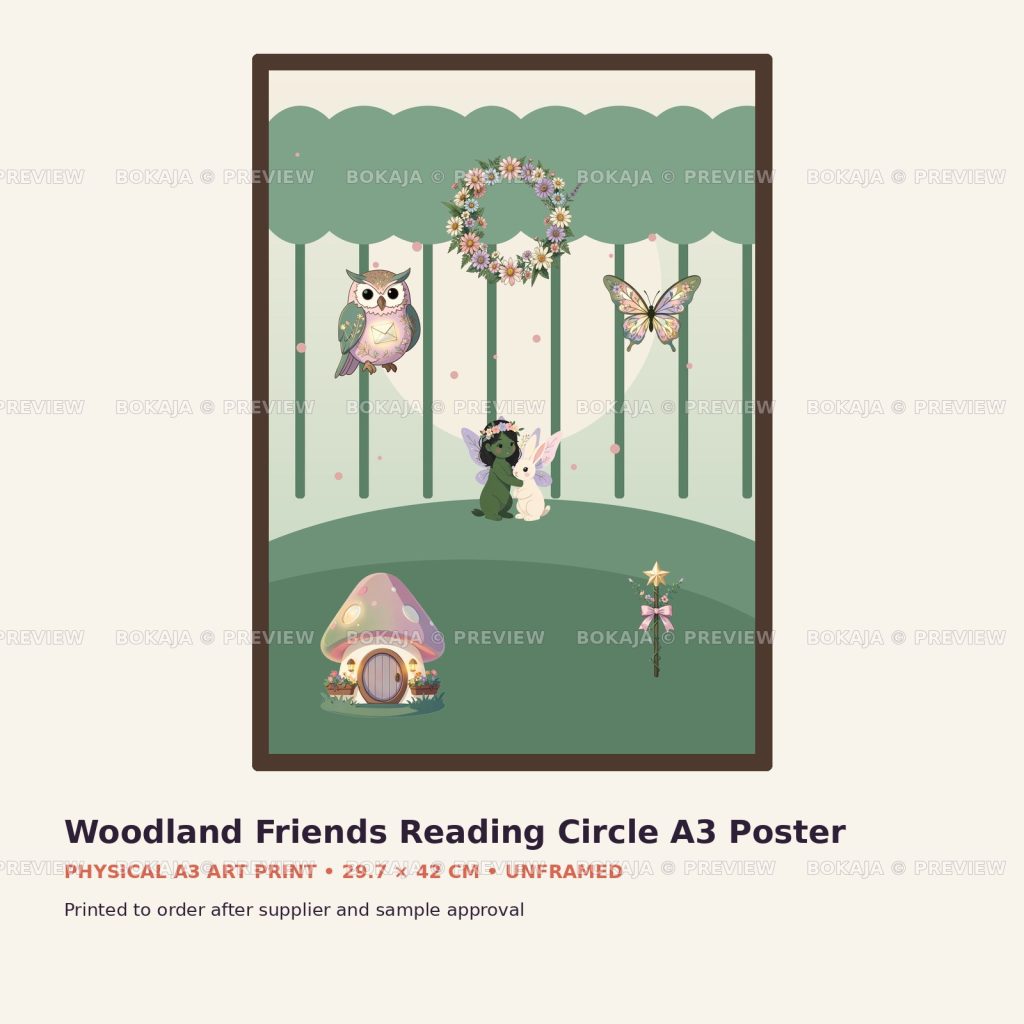 Woodland Friends Reading Circle A3 Poster