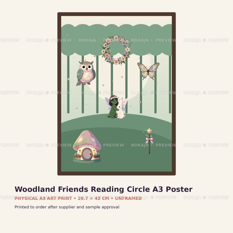 Woodland Friends Reading Circle A3 Poster