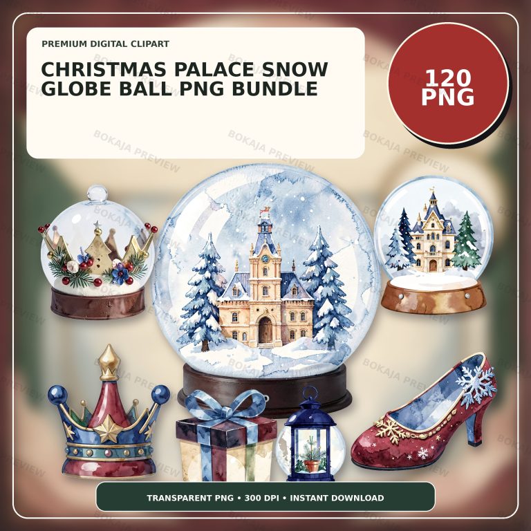 Christmas Palace Snow Globe Ball PNG Bundle protected preview 1