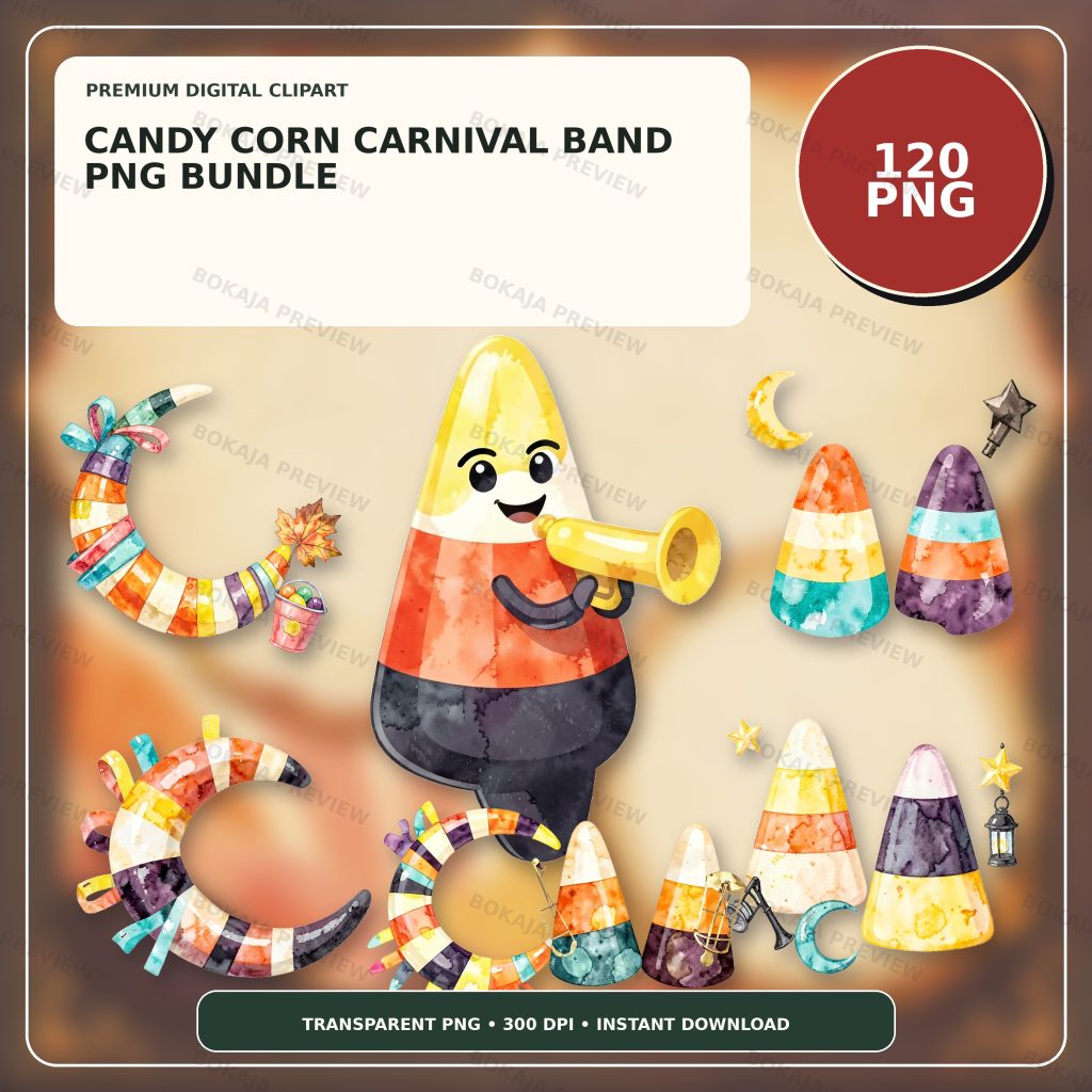 Candy Corn Carnival Band PNG Bundle