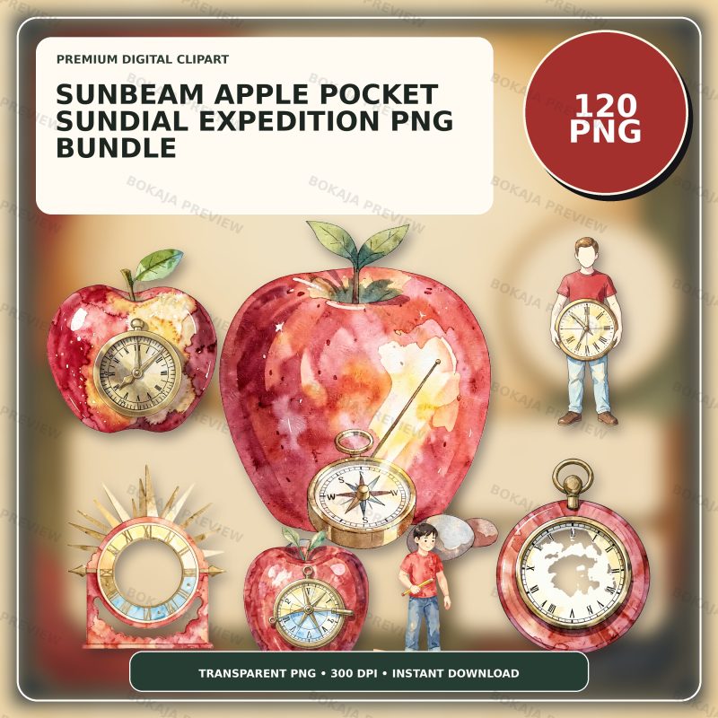Sunbeam Apple Pocket Sundial Expedition PNG Bundle image 1