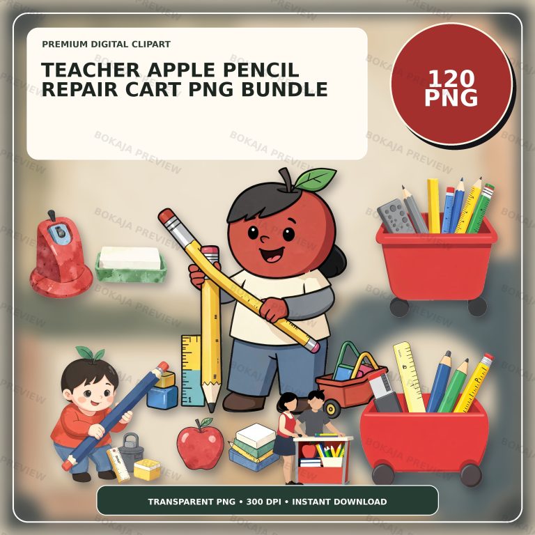 Teacher Apple Pencil Repair Cart PNG Bundle protected preview 1