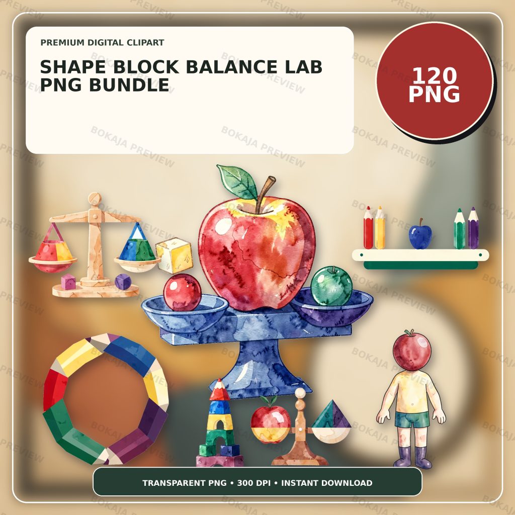 Shape Block Balance Lab PNG Bundle