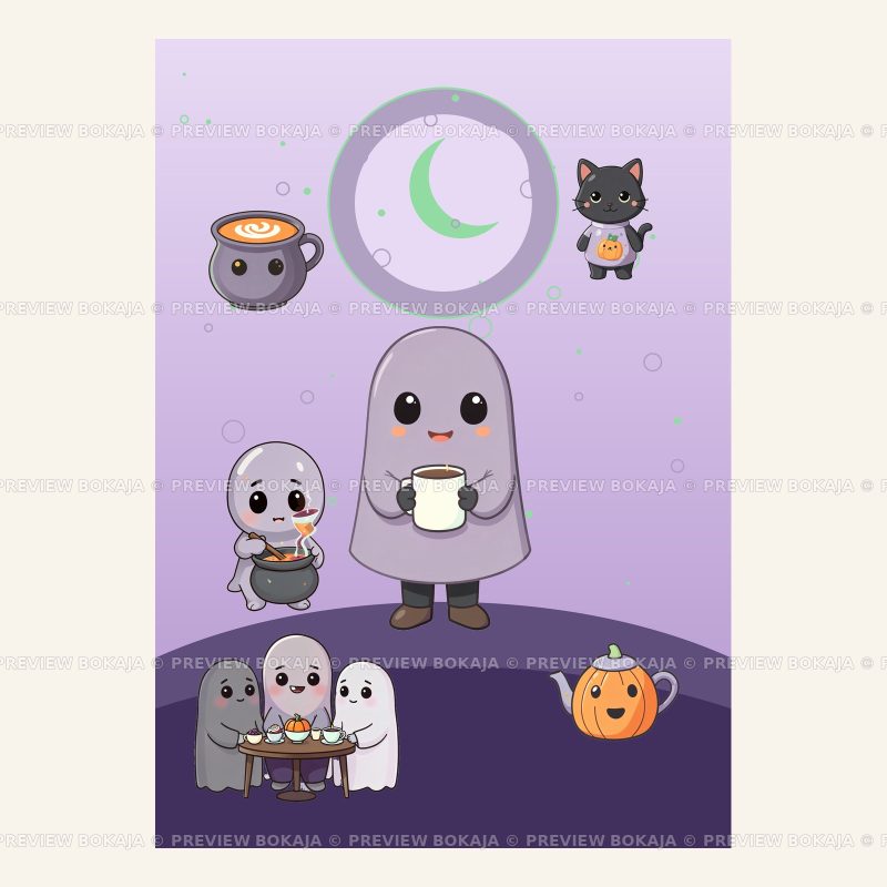 Cute Ghost Potion Café A3 Poster image 2