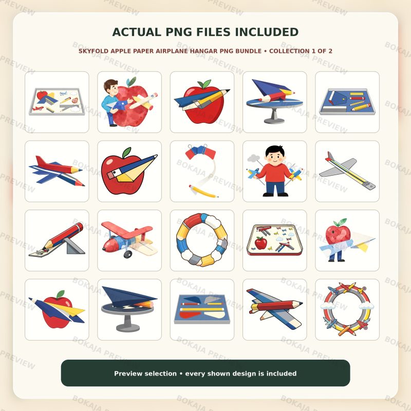 Skyfold Apple Paper Airplane Hangar PNG Bundle image 2
