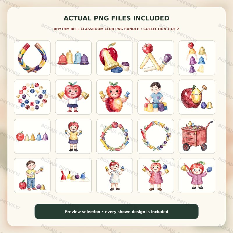 Rhythm Bell Classroom Club PNG Bundle image 2