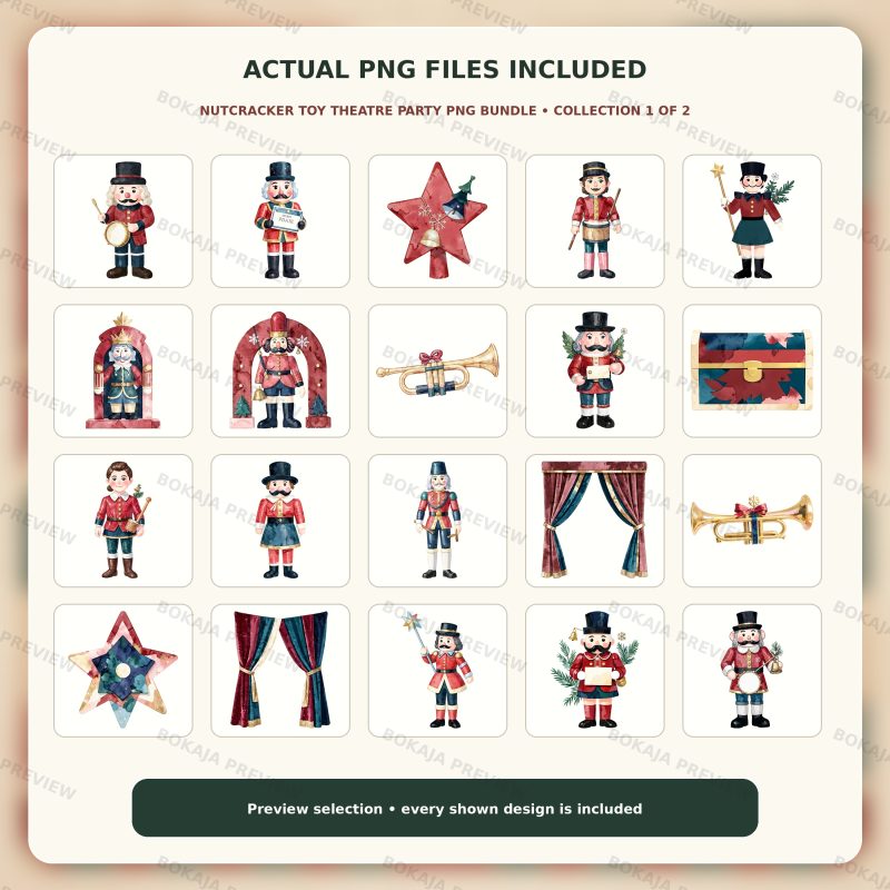 Nutcracker Toy Theatre Party PNG Bundle image 2