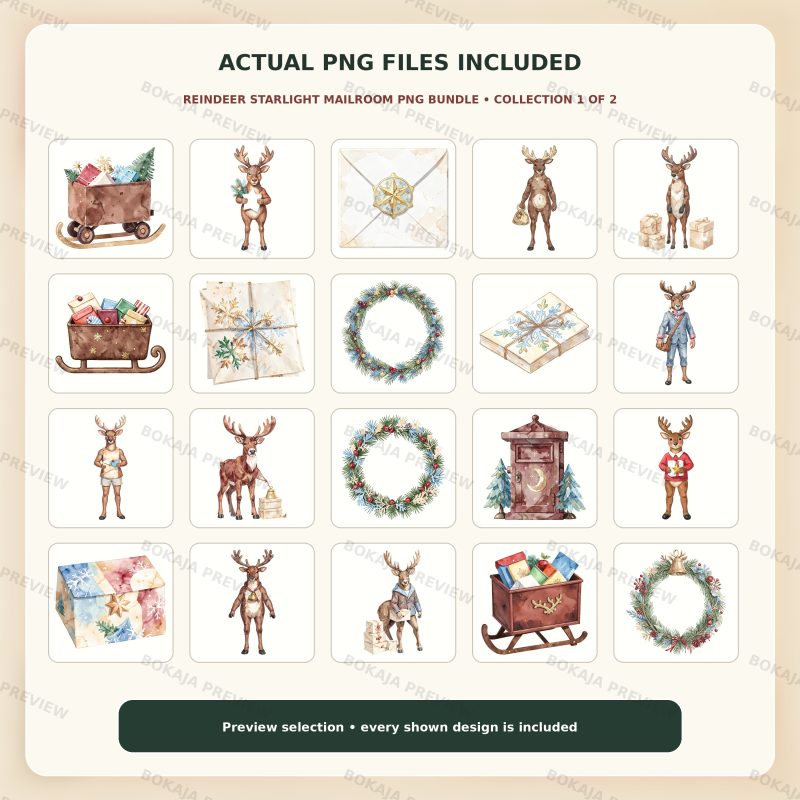 Reindeer Starlight Mailroom PNG Bundle image 2