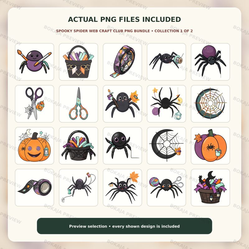 Spooky Spider Web Craft Club PNG Bundle image 2