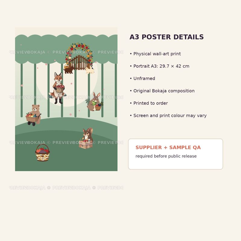 Woodland Apple Orchard Market A3 Poster image 3