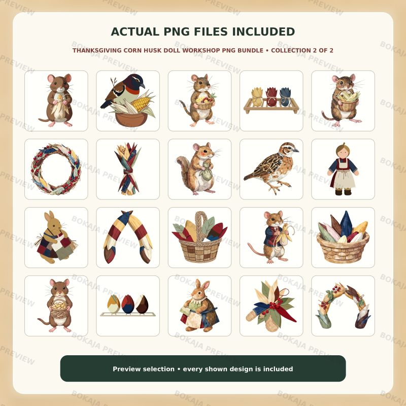 Thanksgiving Corn Husk Doll Workshop PNG Bundle image 3