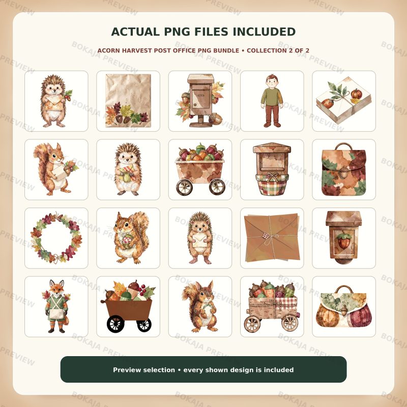 Acorn Harvest Post Office PNG Bundle image 3