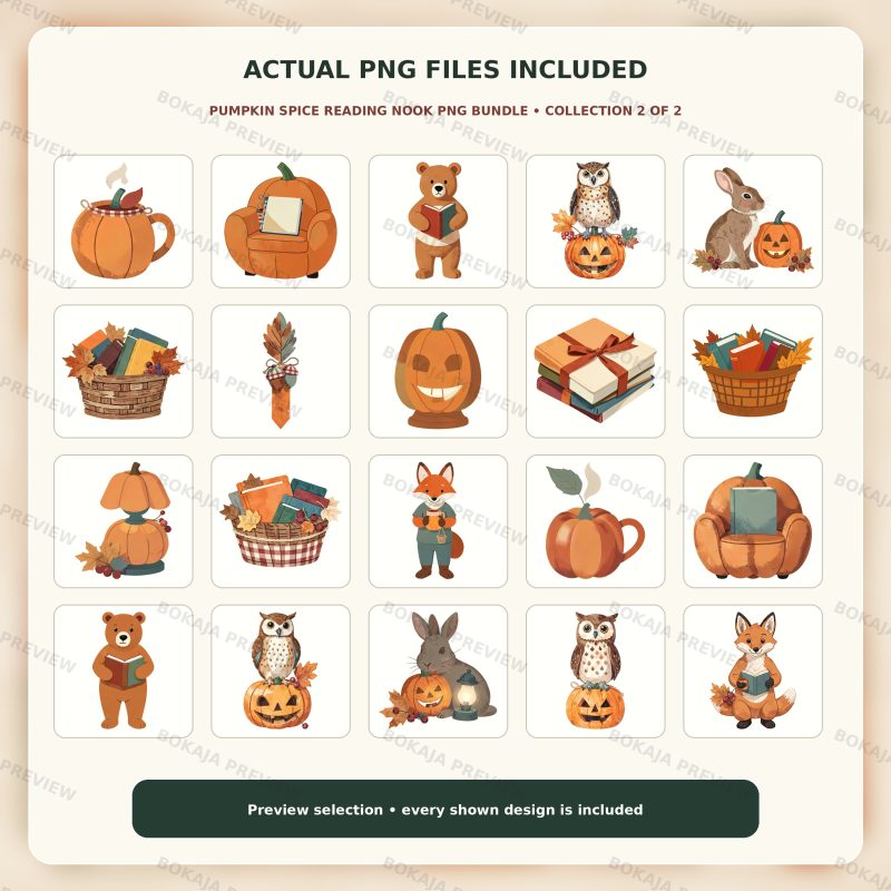 Pumpkin Spice Reading Nook PNG Bundle image 3