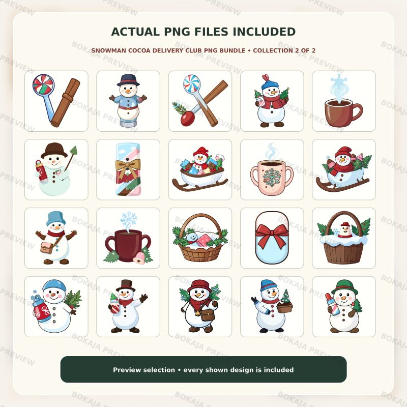 Snowman Cocoa Delivery Club PNG Bundle image 3