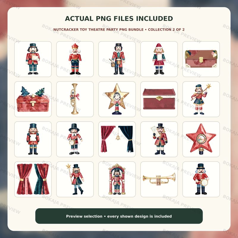 Nutcracker Toy Theatre Party PNG Bundle image 3