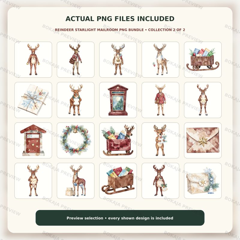 Reindeer Starlight Mailroom PNG Bundle image 3