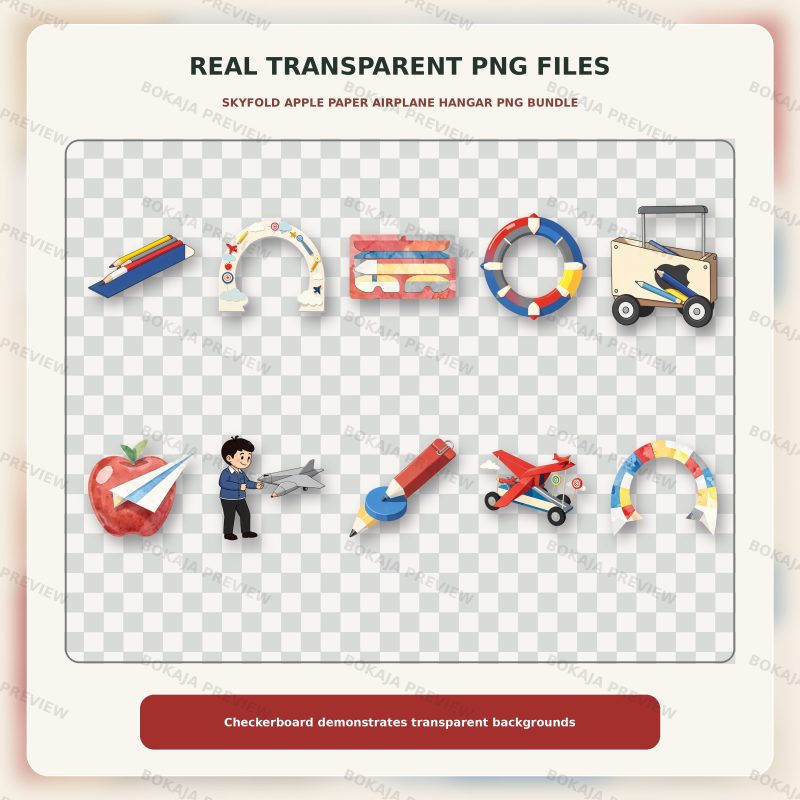 Skyfold Apple Paper Airplane Hangar PNG Bundle image 4