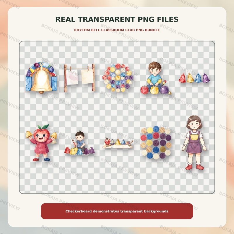 Rhythm Bell Classroom Club PNG Bundle image 4