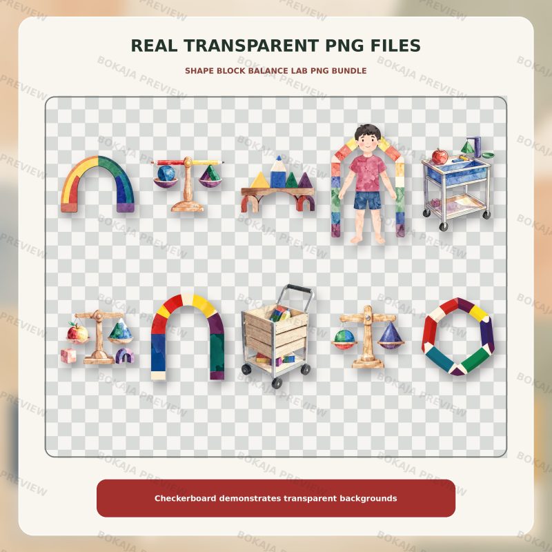Shape Block Balance Lab PNG Bundle image 4