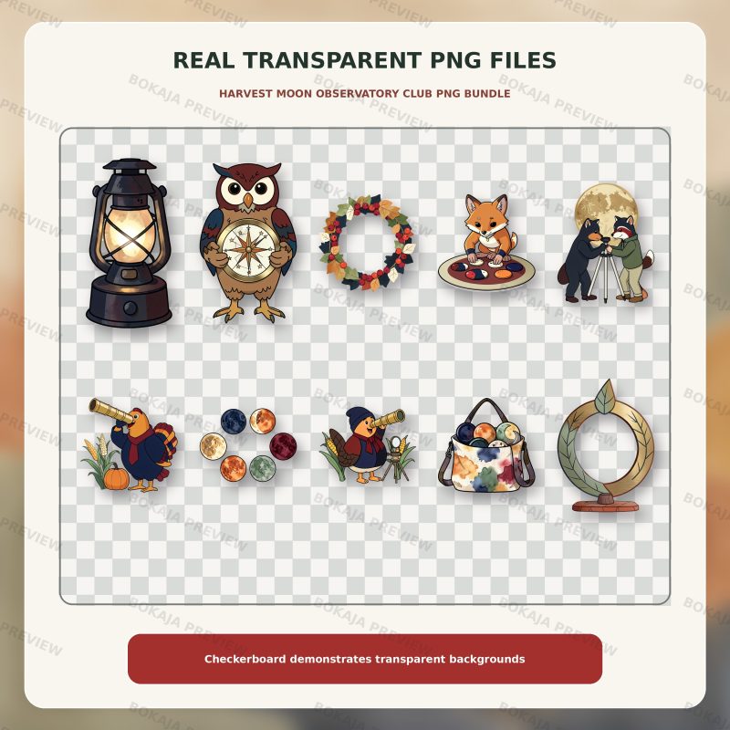 Harvest Moon Observatory Club PNG Bundle image 4