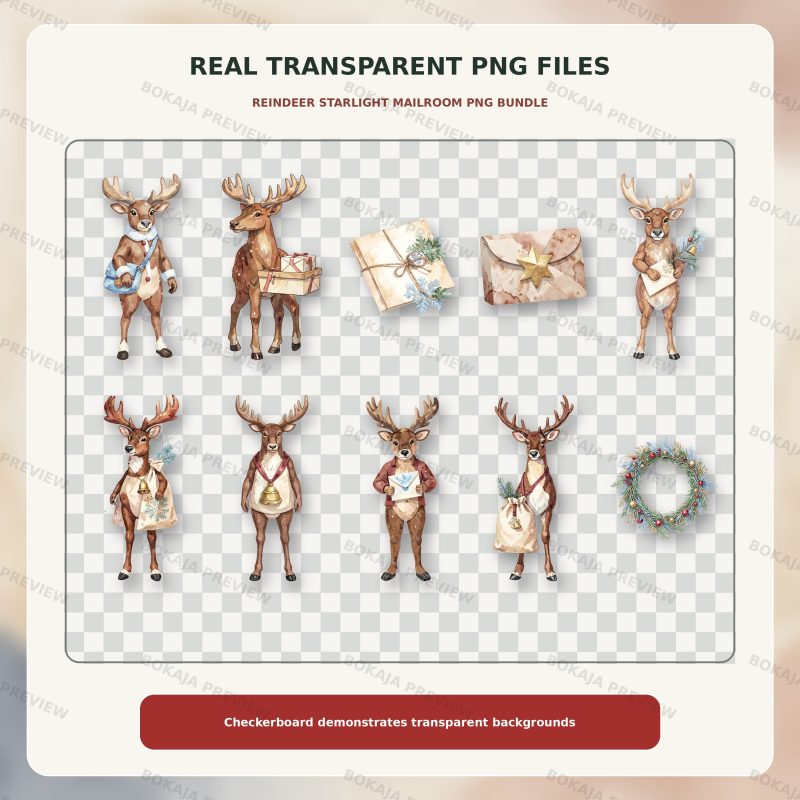 Reindeer Starlight Mailroom PNG Bundle image 4