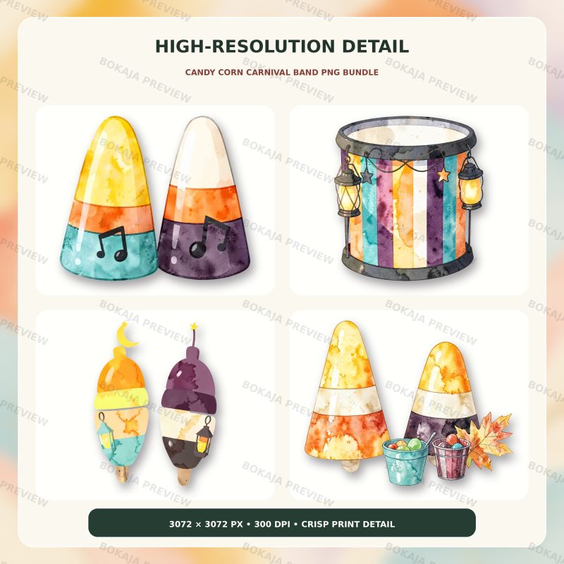 Candy Corn Carnival Band PNG Bundle image 5
