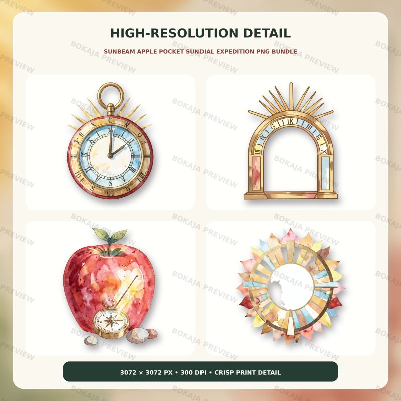 Sunbeam Apple Pocket Sundial Expedition PNG Bundle image 5