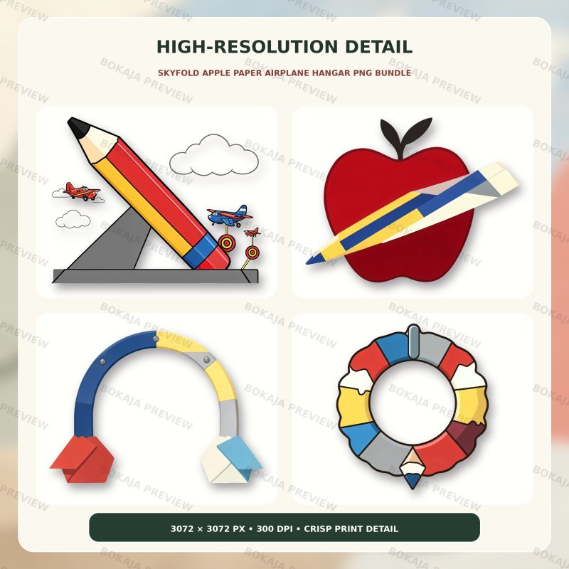 Skyfold Apple Paper Airplane Hangar PNG Bundle image 5