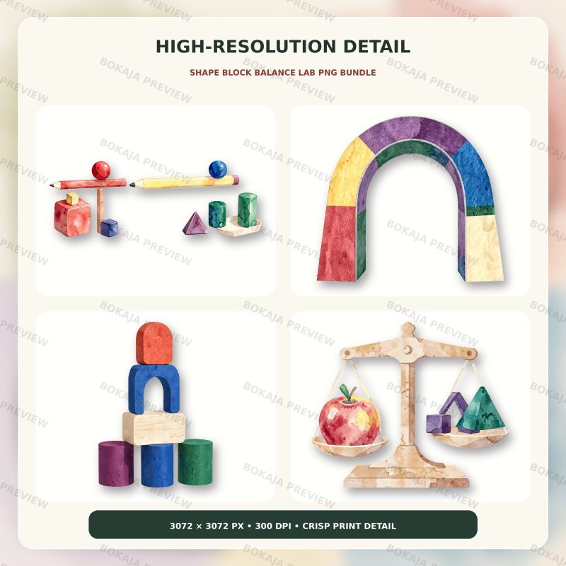 Shape Block Balance Lab PNG Bundle image 5