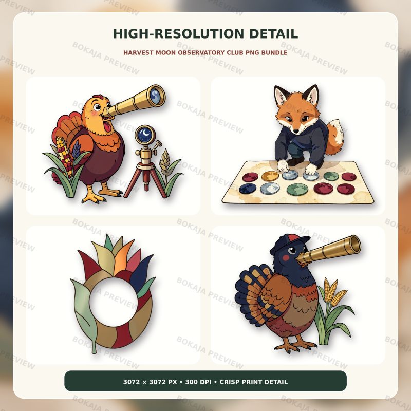 Harvest Moon Observatory Club PNG Bundle image 5