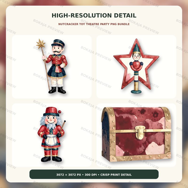 Nutcracker Toy Theatre Party PNG Bundle image 5