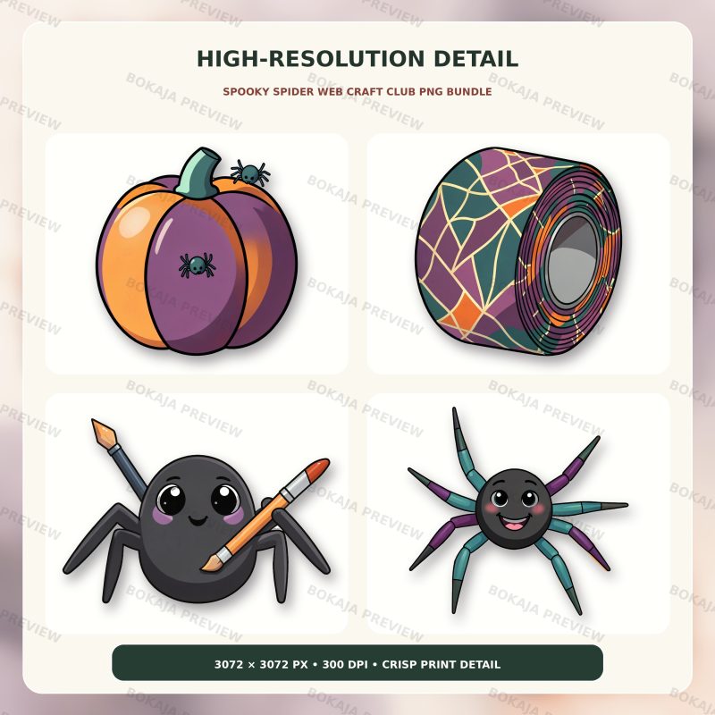 Spooky Spider Web Craft Club PNG Bundle image 5