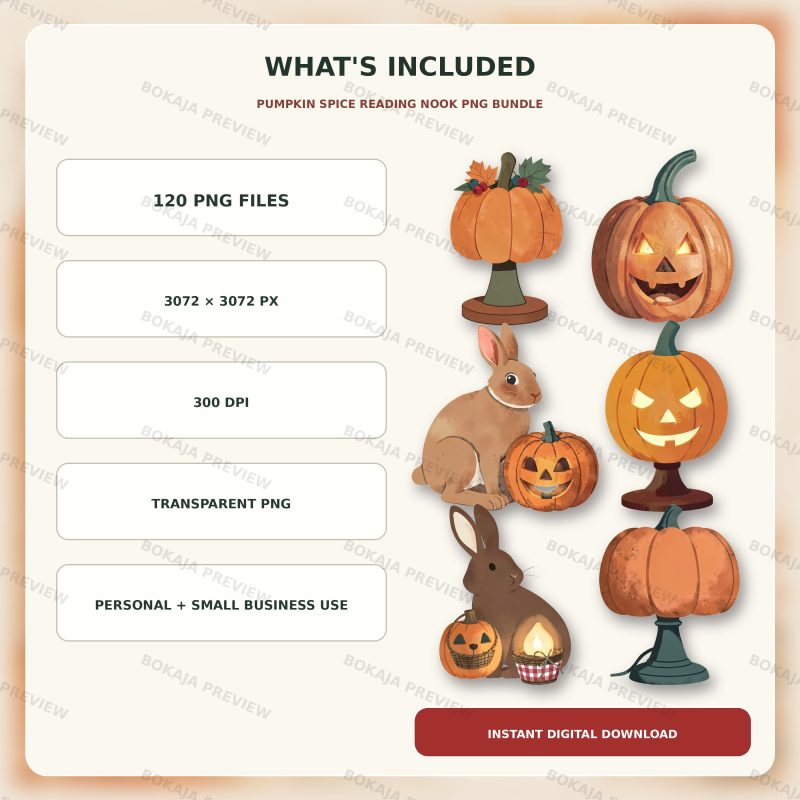 Pumpkin Spice Reading Nook PNG Bundle image 6