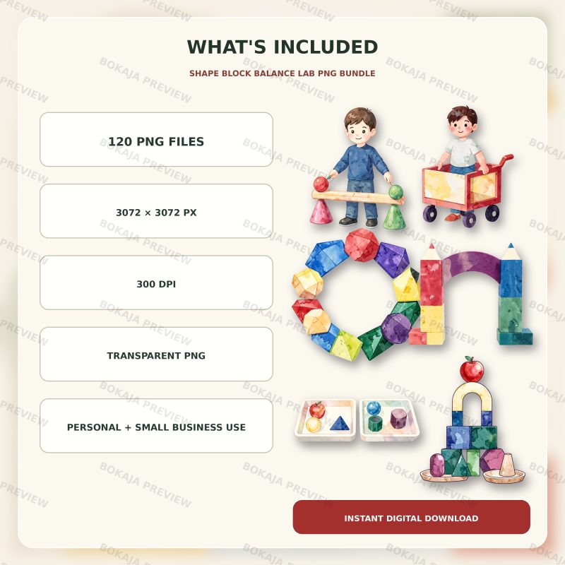 Shape Block Balance Lab PNG Bundle image 6