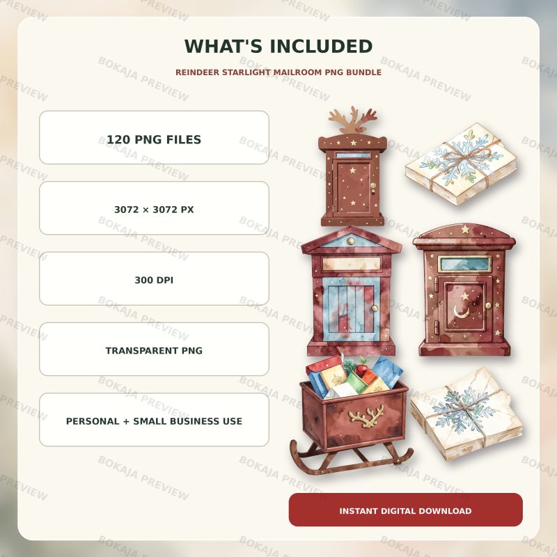 Reindeer Starlight Mailroom PNG Bundle image 6