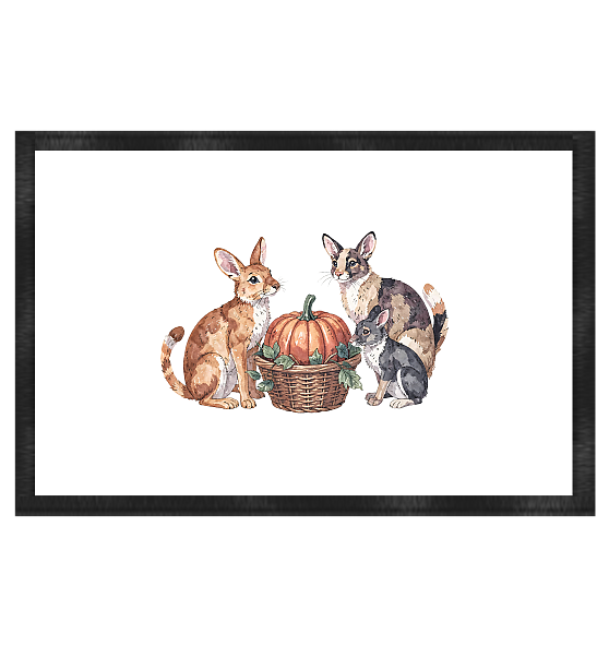 Floral Pumpkin Harvest Doormat 60×40 cm