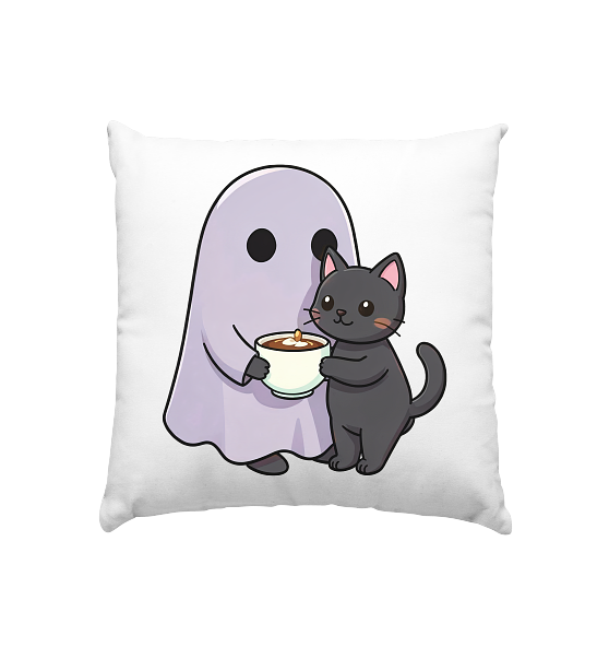 Cute Ghost Cocoa Café Cushion 40×40 cm