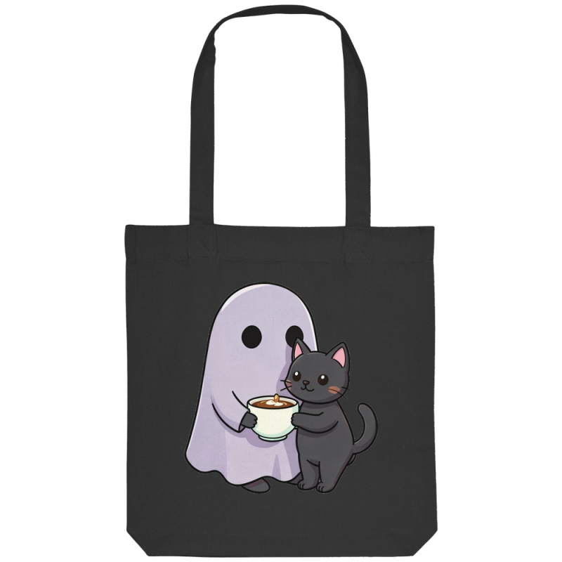 Cute Ghost Cocoa Café Organic Tote Bag
