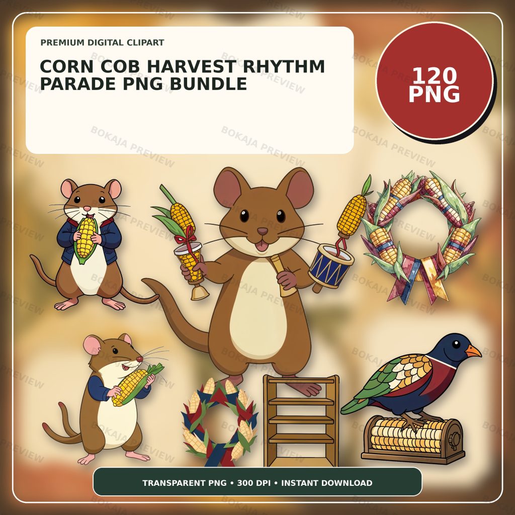 Corn Cob Harvest Rhythm Parade PNG Bundle