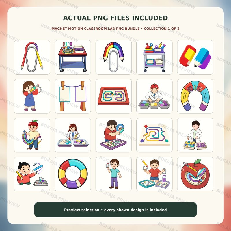 Magnet Motion Classroom Lab PNG Bundle image 2
