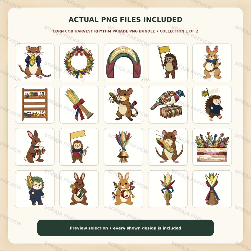 Corn Cob Harvest Rhythm Parade PNG Bundle image 2