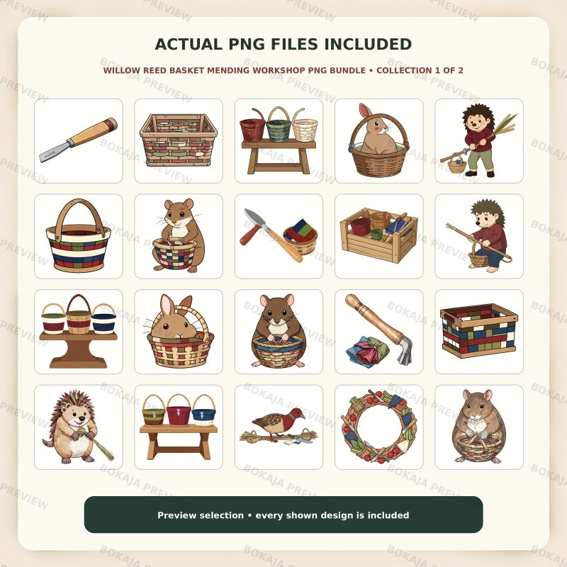 Willow Reed Basket Mending Workshop PNG Bundle image 2