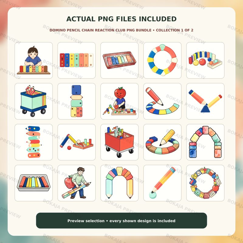Domino Chain Reaction Clipart – 120 PNGs image 2