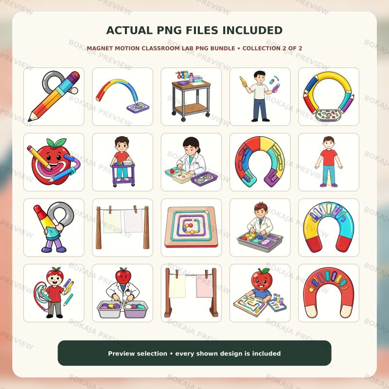 Magnet Motion Classroom Lab PNG Bundle image 3
