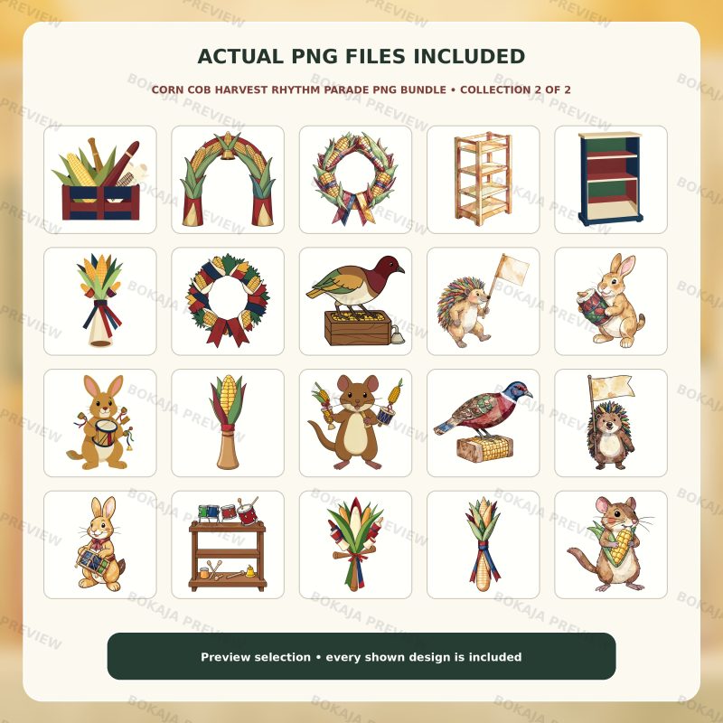 Corn Cob Harvest Rhythm Parade PNG Bundle image 3